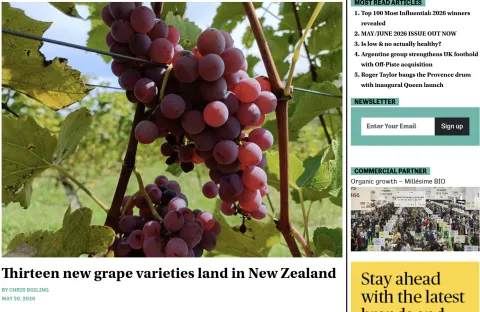 Thirteen new grape varieties land in New Zealand
